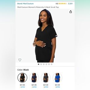 Medcoture XS maternity scrubs BLACK
